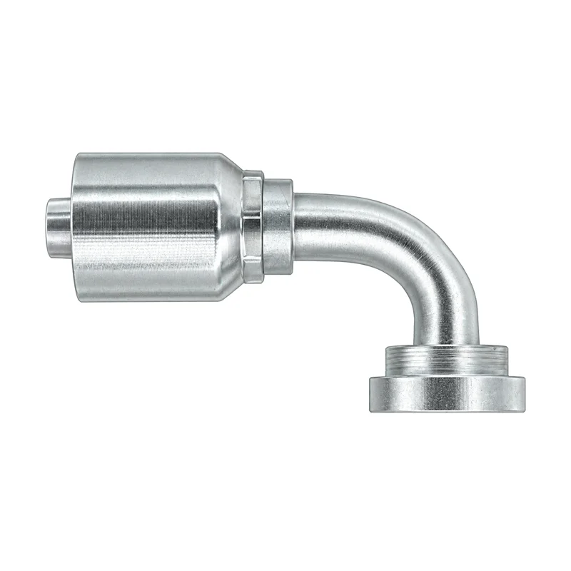 Representative view of SAE Code 62 Fixed 90° Bite-the-Wire Hose End