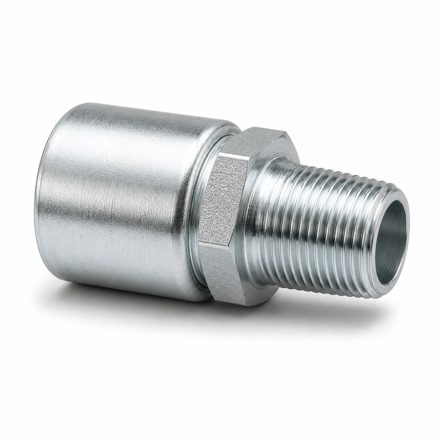 Representative view of BSPT Male Fixed 0° Straight Hose End