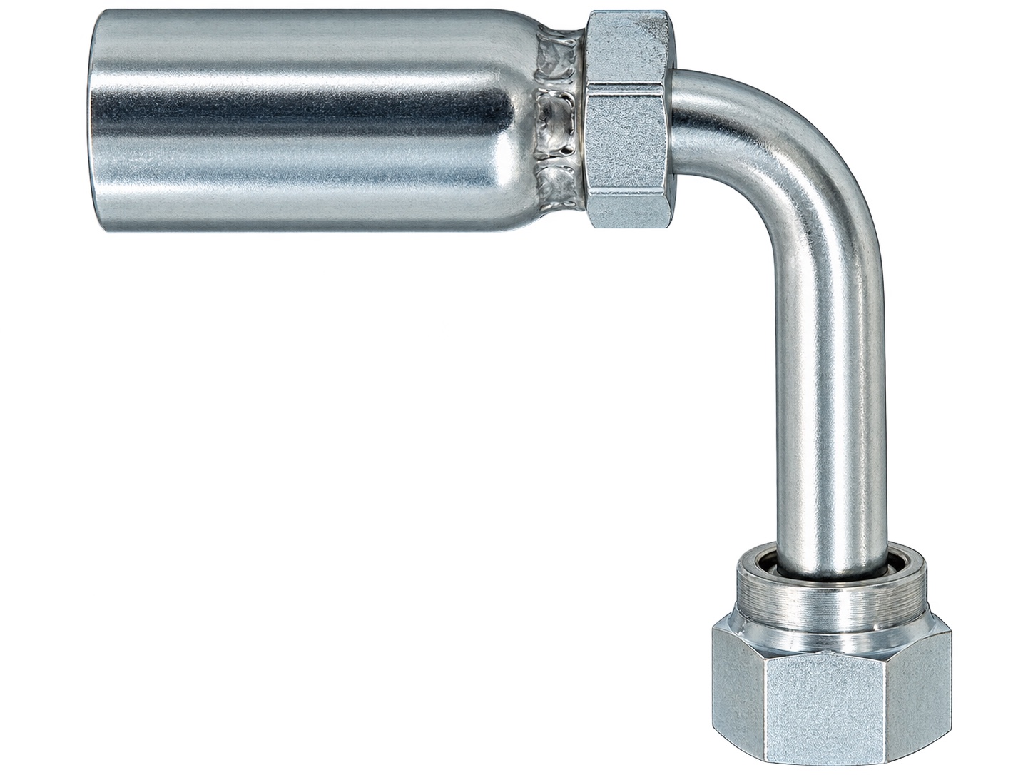 Representative view of JIC 37° Female Swivel 90° Long Bite-the-Wire Hose End