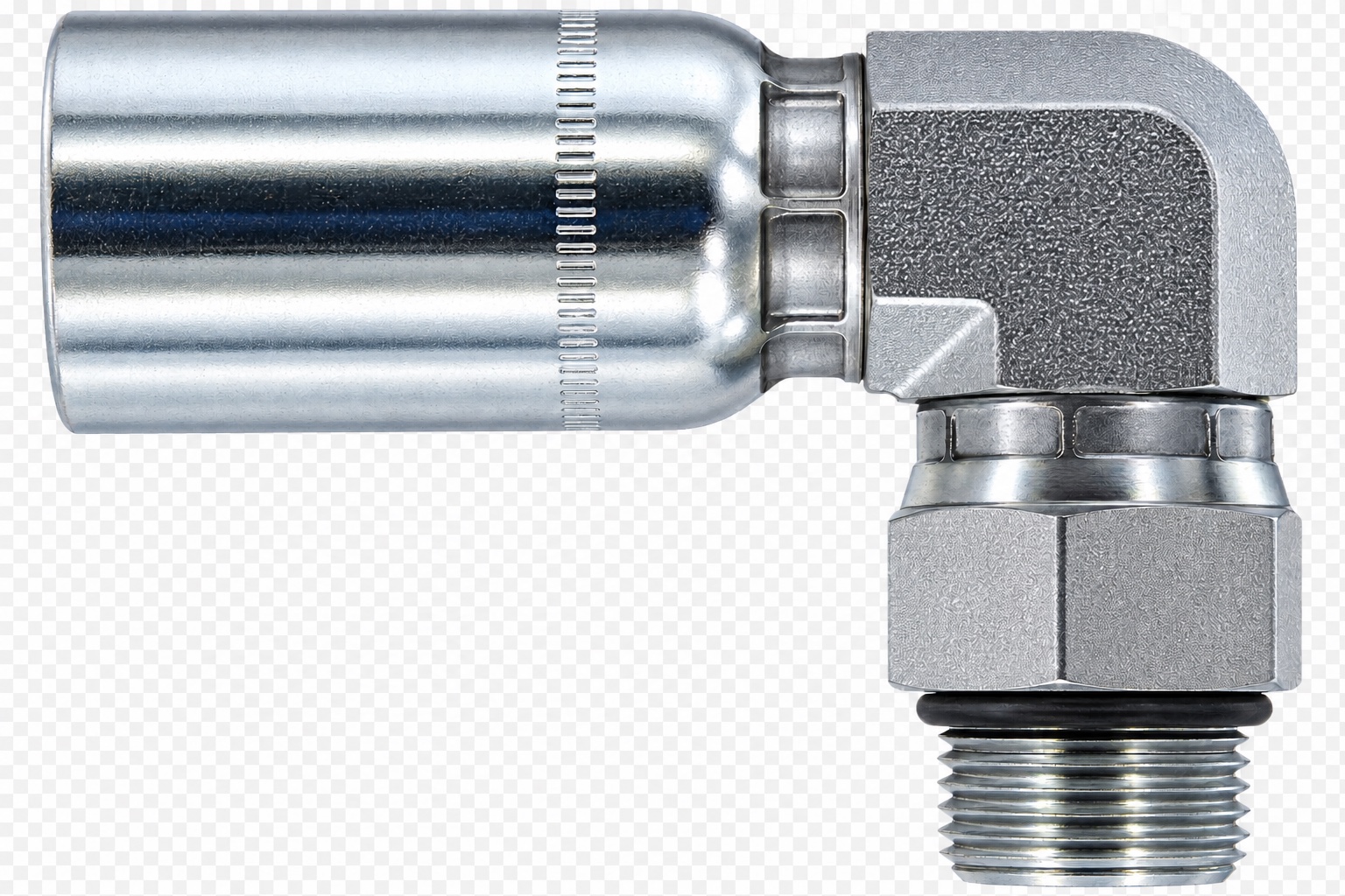 Representative view of ORB Male Swivel 90° Bite-the-Wire Hose End