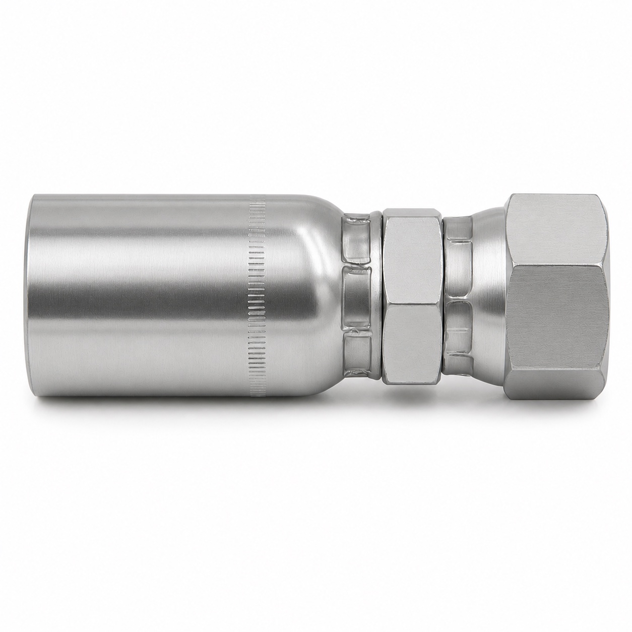 Representative view of ORFS Female Swivel 0° Straight Bite-the-Wire Hose End