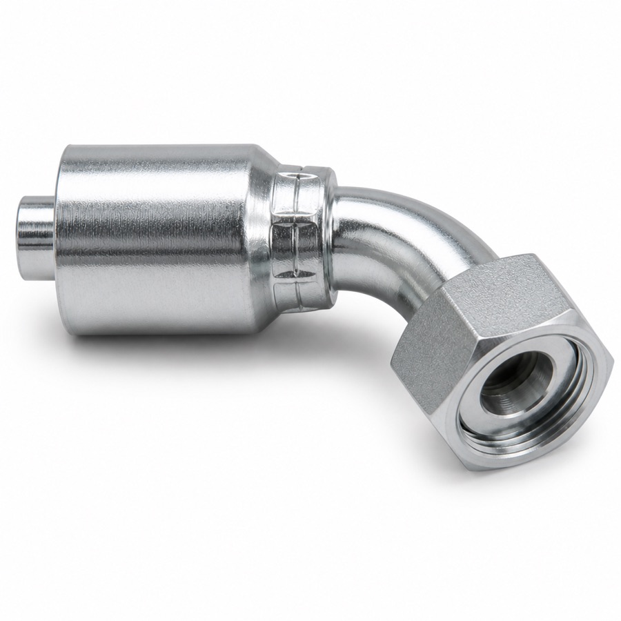 Representative view of ORFS Female Swivel 45° Bite-the-Wire Hose End